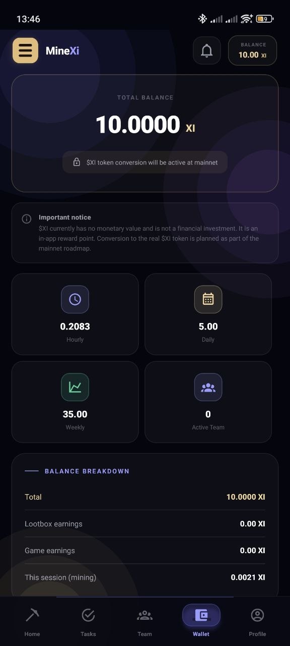 MineXi — Wallet