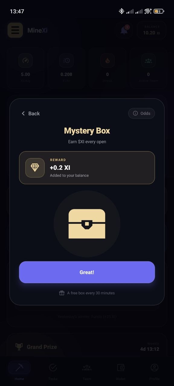 MineXi — Lootbox reward